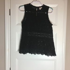 Black No Sleeves Lace Cover-up